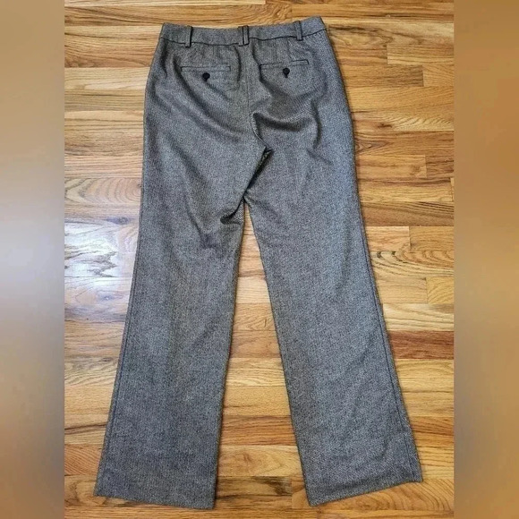 Talbots Wide Leg Wool Blend Flannel Neutral Academic Windsor Trouser Pants(6) - Picture 5 of 11